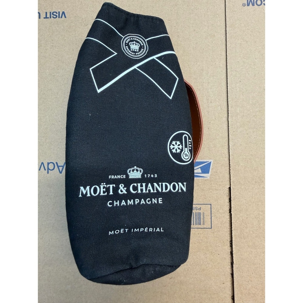 Moet & Chandon Black Bottle Ice Jacket with Faux Leather Handle